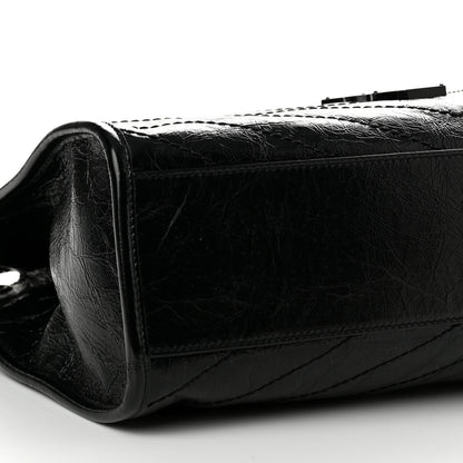 Saint Laurent Crinkled Calfskin Matelasse Monogram Medium Niki Shopper Tote Black 9 of 12