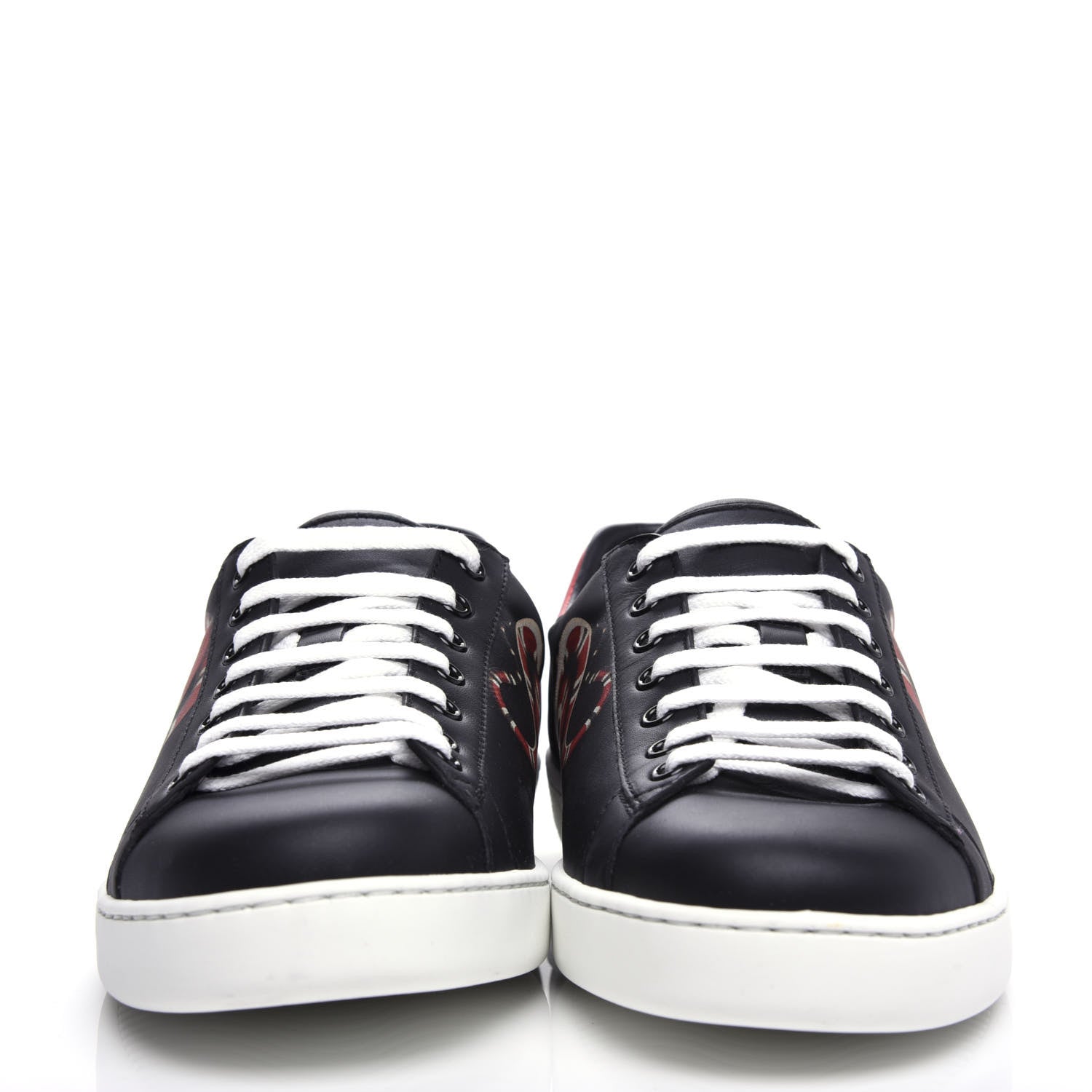 Gucci Calfskin Kingsnake Mens Ace Sneakers 9.5 Black Multicolor 2 of 9