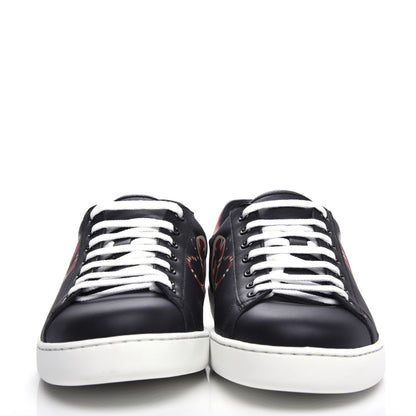 Gucci Calfskin Kingsnake Mens Ace Sneakers 9.5 Black Multicolor 2 of 9