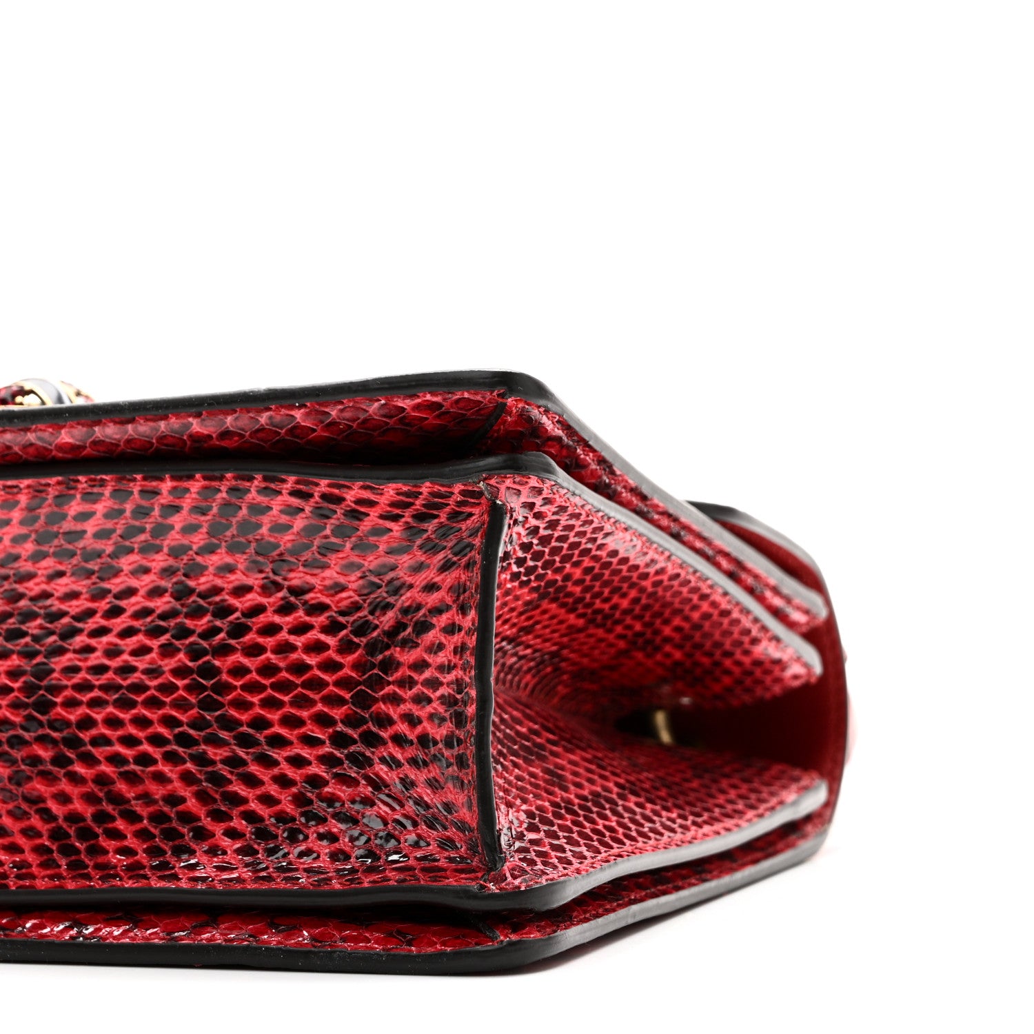 Gucci Snakeskin Sylvie Web Small Queen Margaret Top Handle Bag Red 10 of 10