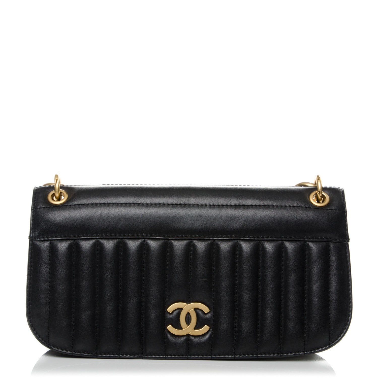 Chanel Calfskin Vertical Quilted Single Flap Black 1 of 7