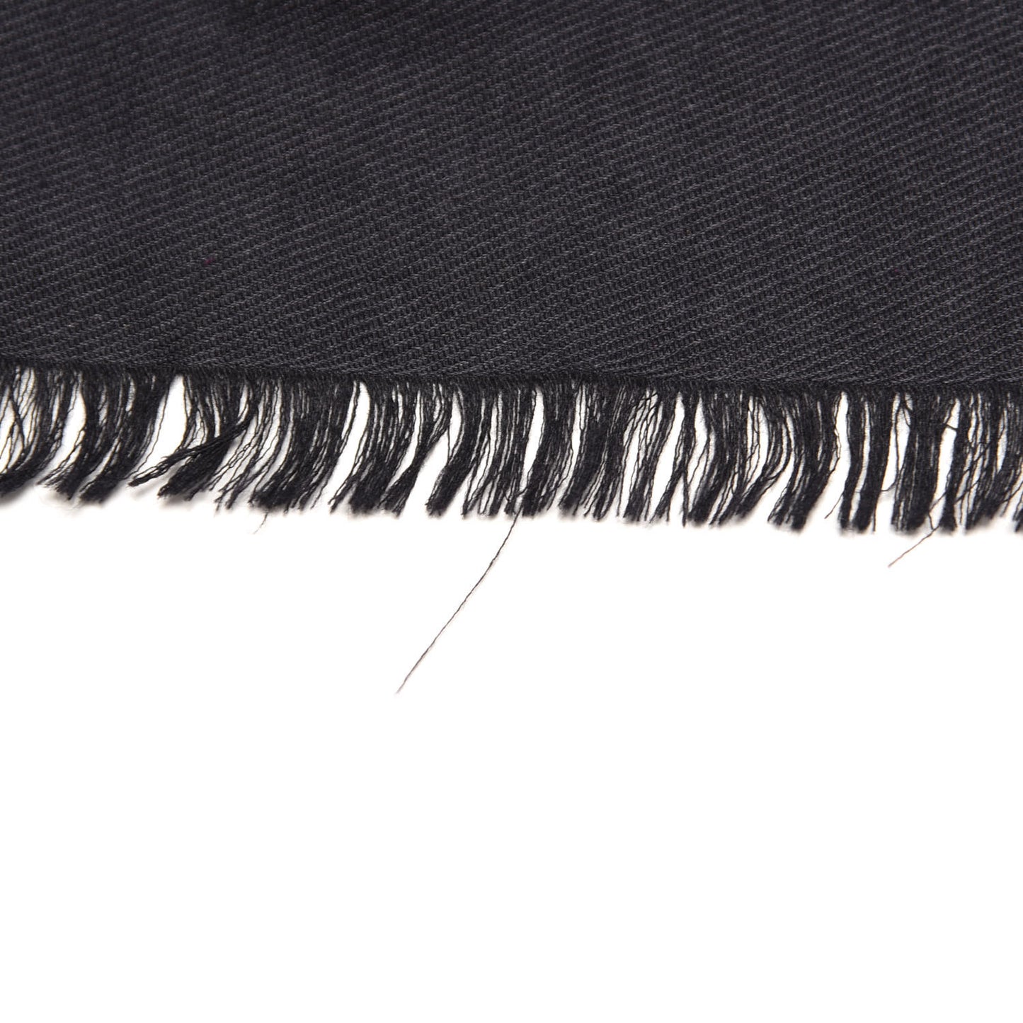 Wool Silk Monogram Shawl Black
