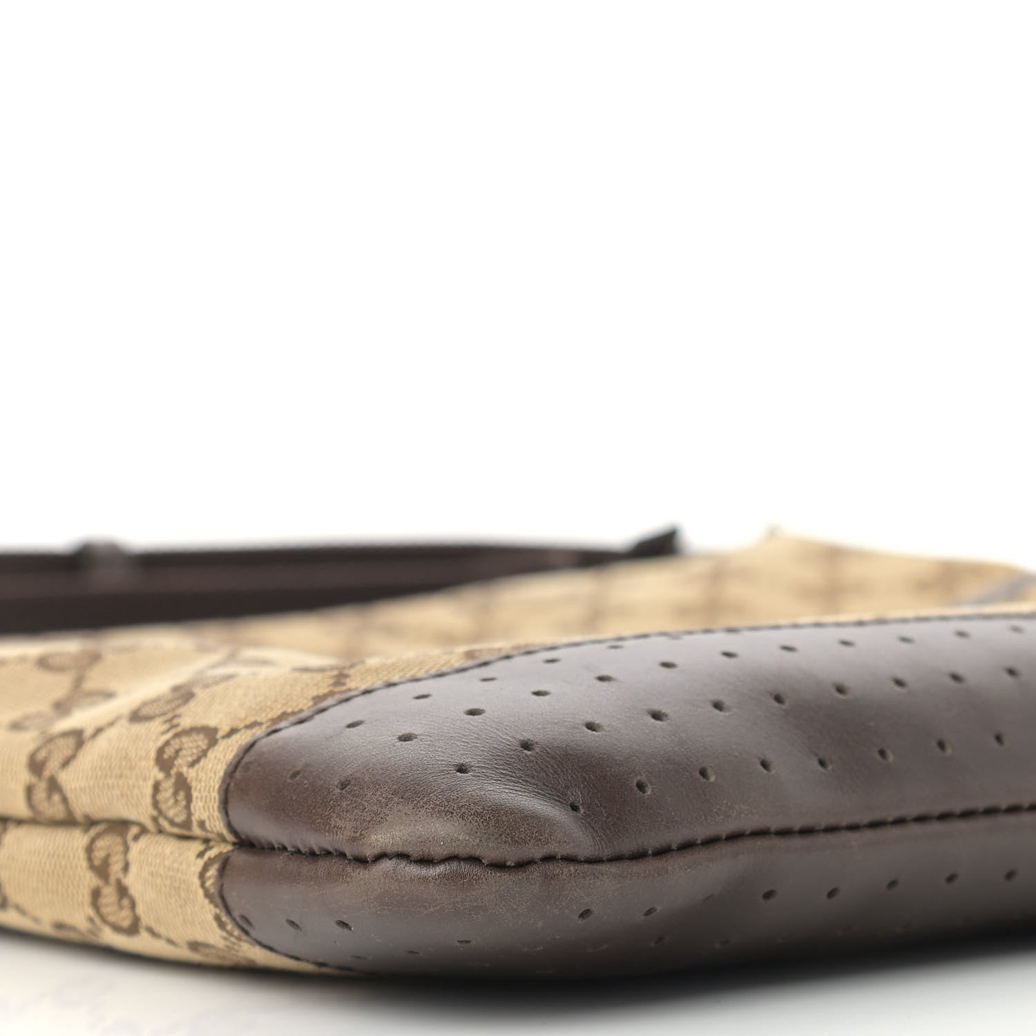 Gucci Monogram Calfskin Perforated Medium Flat Messenger Bag Dark Brown 8 of 16