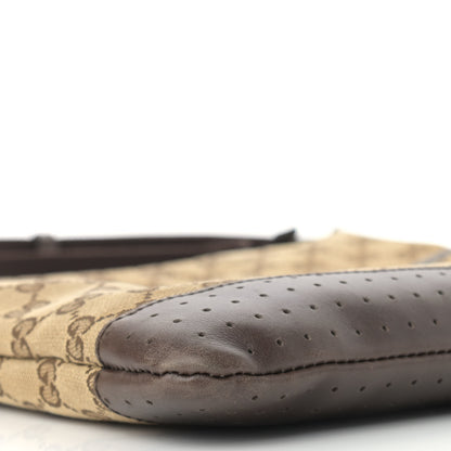 Gucci Monogram Calfskin Perforated Medium Flat Messenger Bag Dark Brown 8 of 16