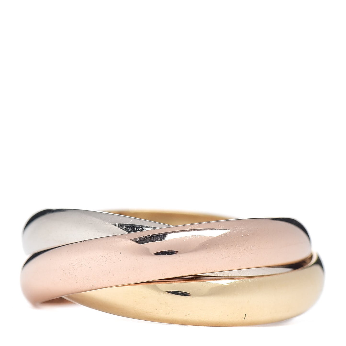 18K Pink Yellow White Gold Classic Trinity Ring 59 8.75