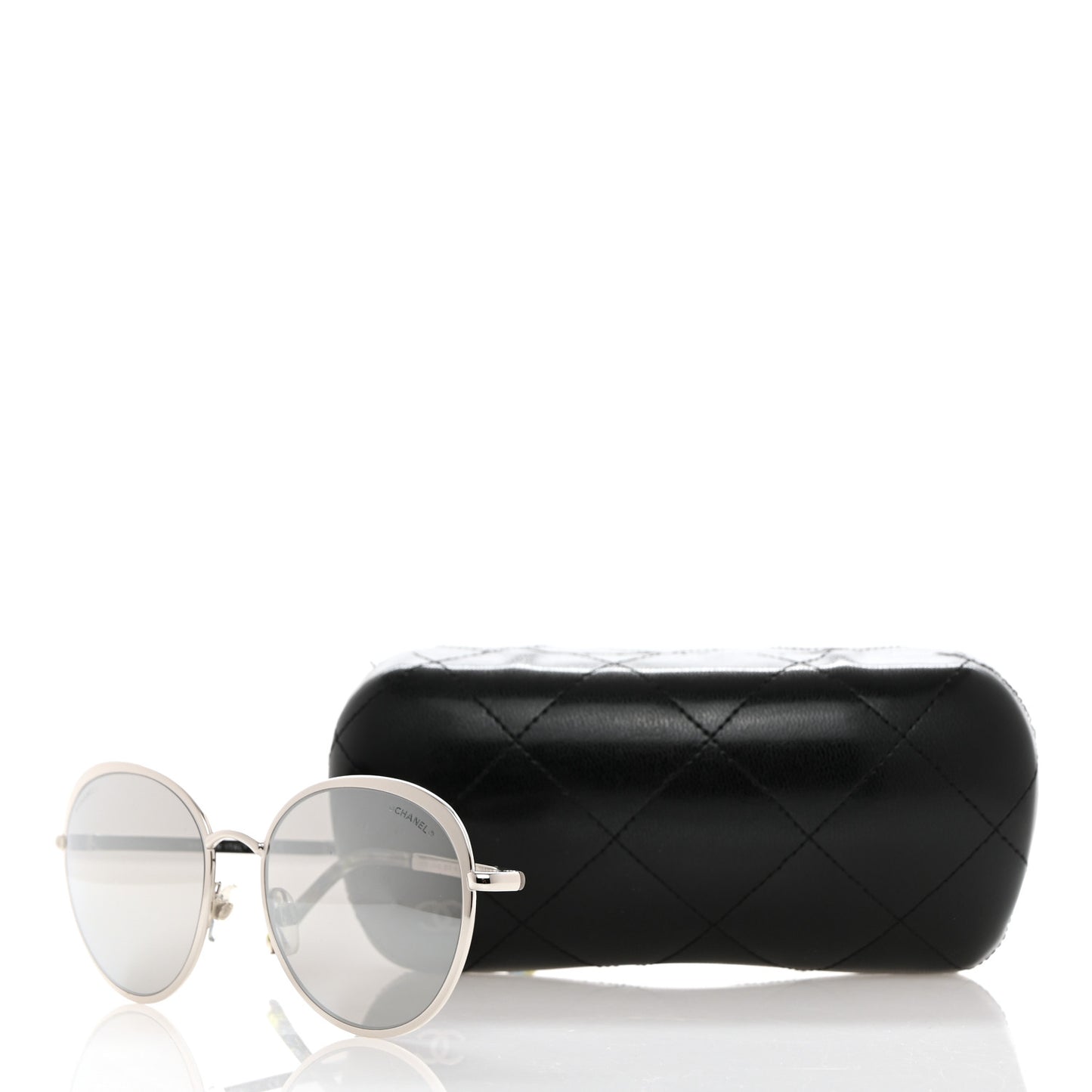 Round Spring Sunglasses 4206 Black Silver