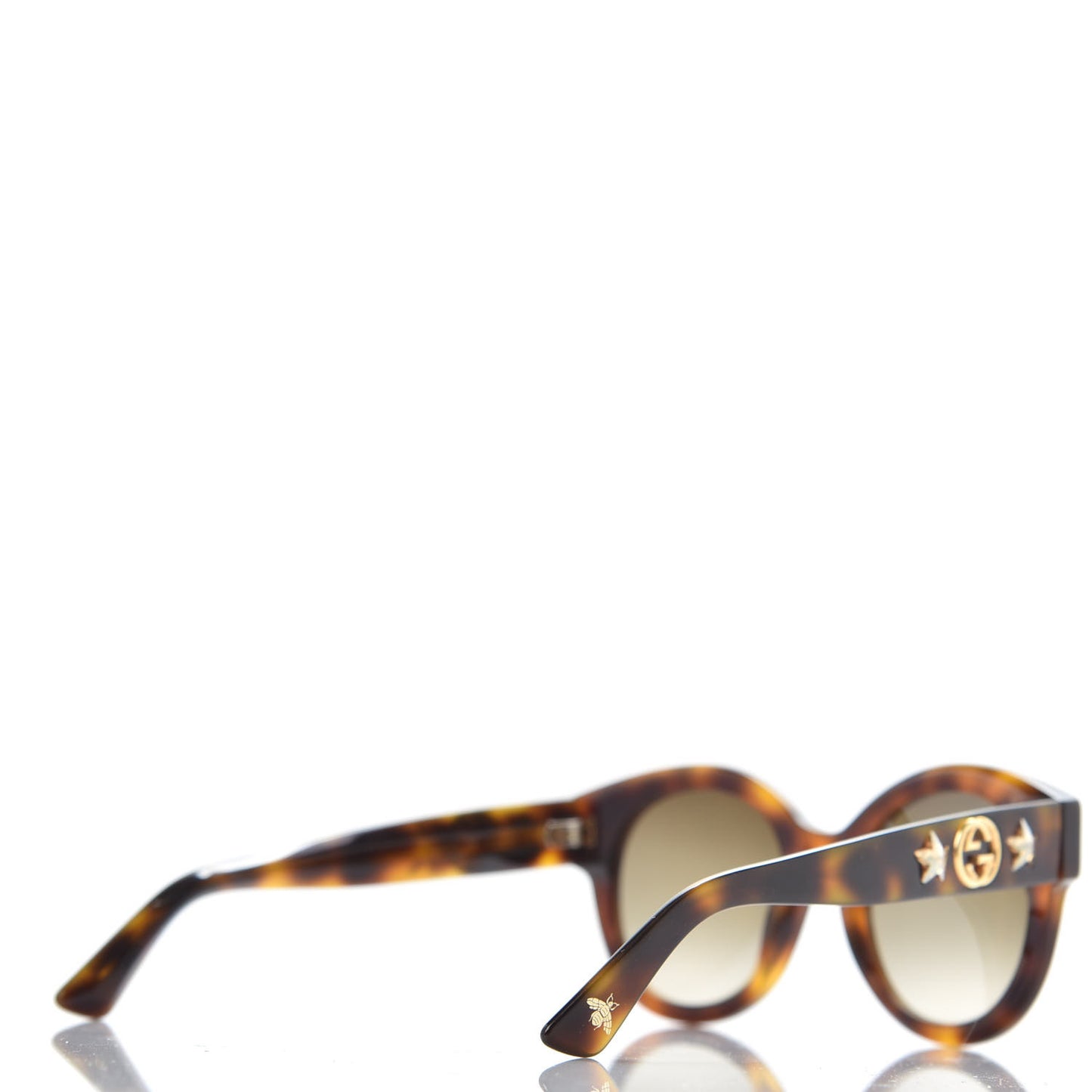 Acetate Round Frame GG Star Sunglasses GG0207S Tortoiseshell
