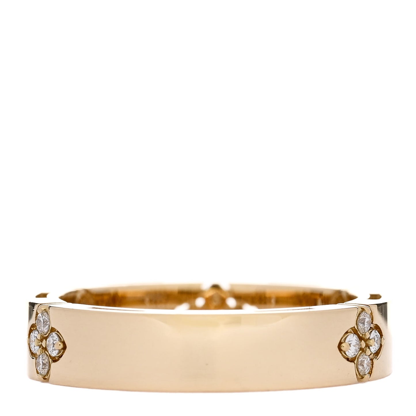 18K Yellow Gold Diamond Narrow Love in Verona Band Ring 53 6.5