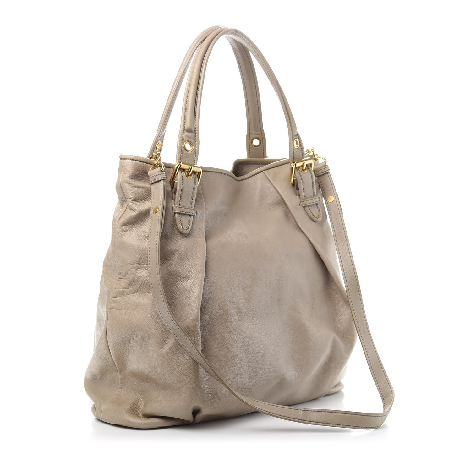 Vitello Lux Large Tote Alluminio