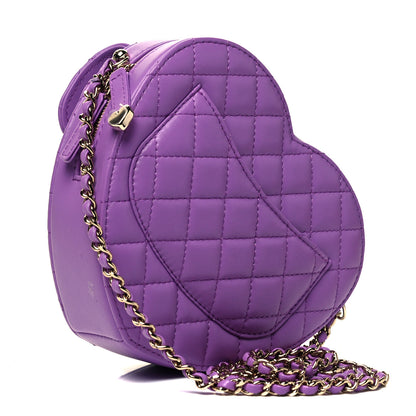 Chanel Lambskin Quilted CC In Love Heart Bag Purple 3 of 8