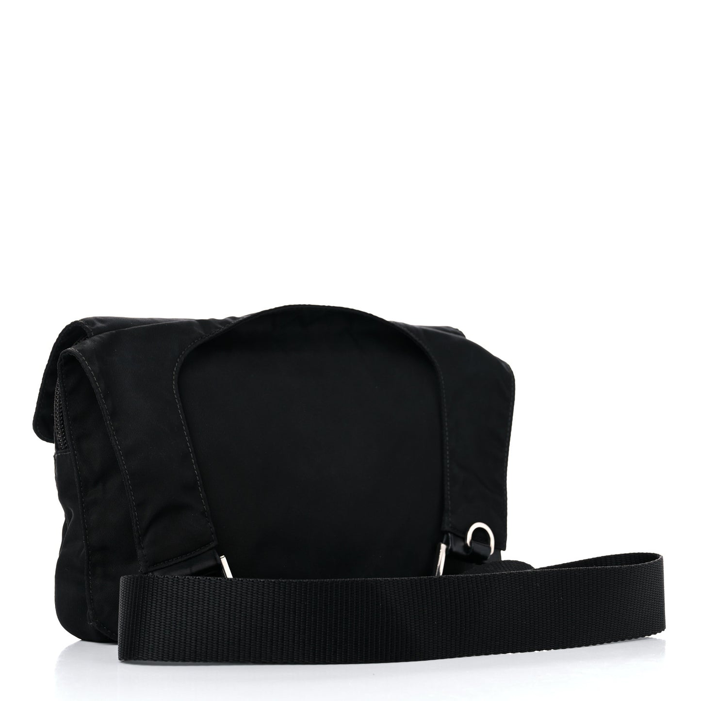 Nylon Messenger Bag Black