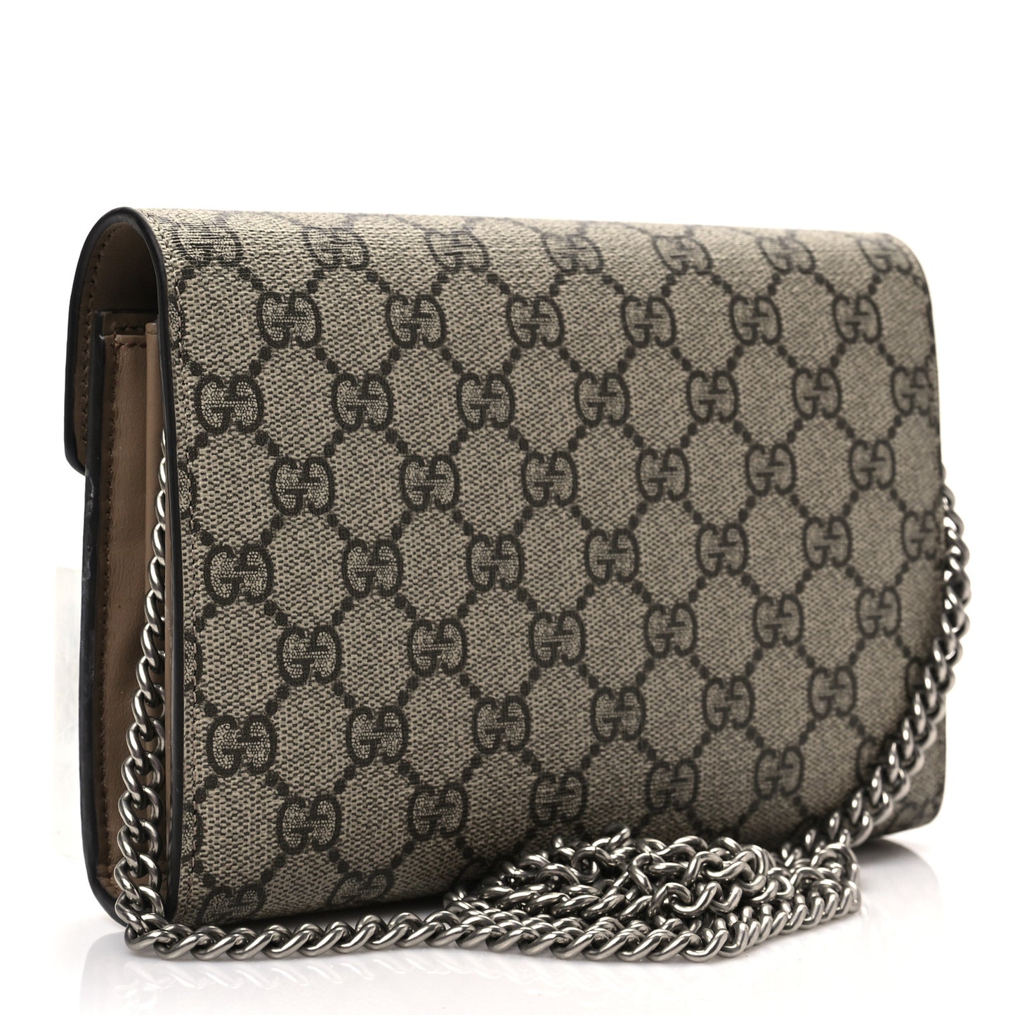 GG Supreme Monogram Mini Dionysus Chain Wallet Beige Taupe