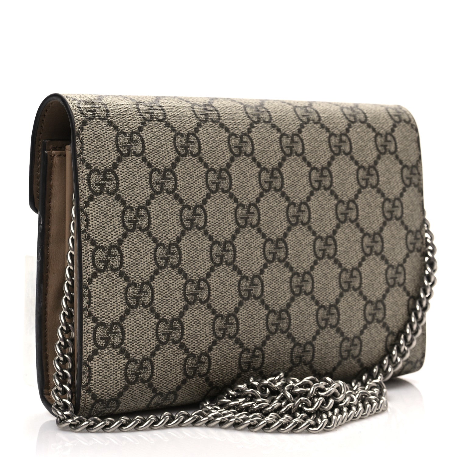Gucci GG Supreme Monogram Mini Dionysus Chain Wallet Beige Taupe 3 of 7