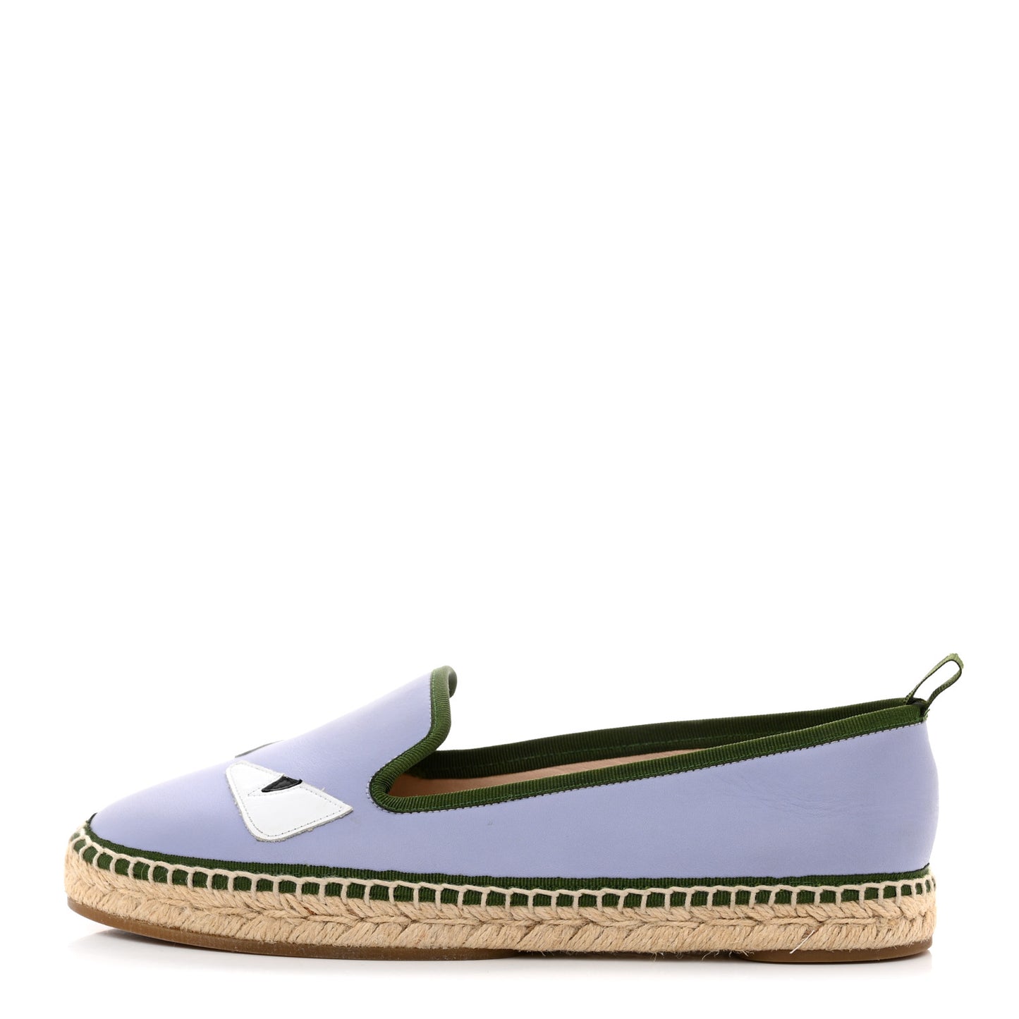 Calfskin Monster Eyes Espadrille Moccasins 38.5 Purple Multicolor