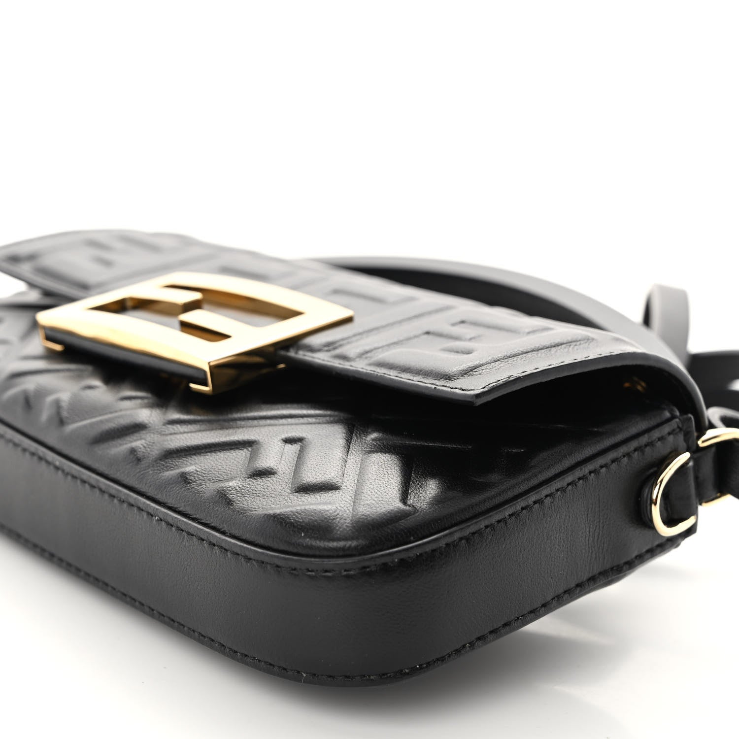 Fendi Nappa FF 1974 Embossed Phone Baguette Black 9 of 9