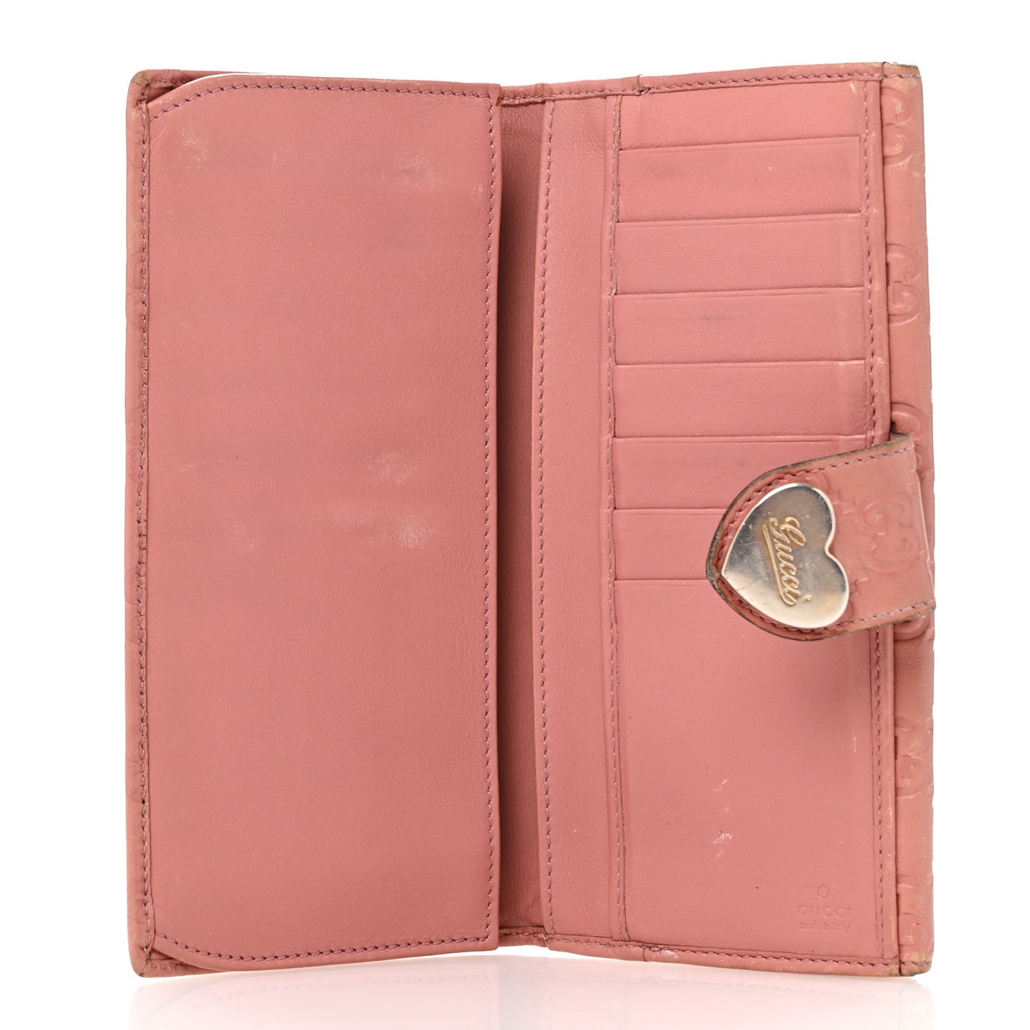 Guccissima Heart Continental Wallet Mauve