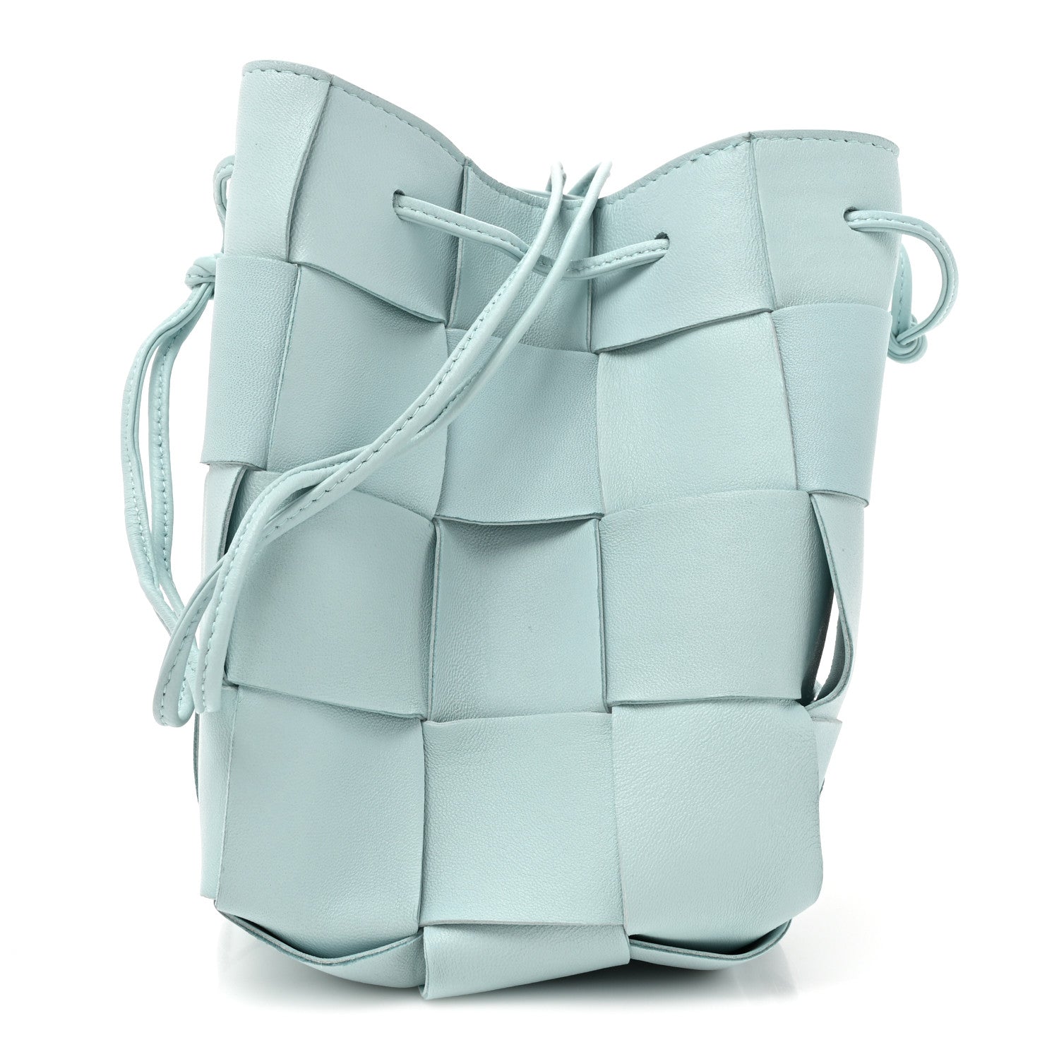 Bottega Veneta Nappa Maxi Intrecciato Small Cassette Bucket Bag Topazio Silver 1 of 9