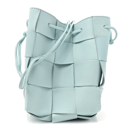 Bottega Veneta Nappa Maxi Intrecciato Small Cassette Bucket Bag Topazio Silver 1 of 9