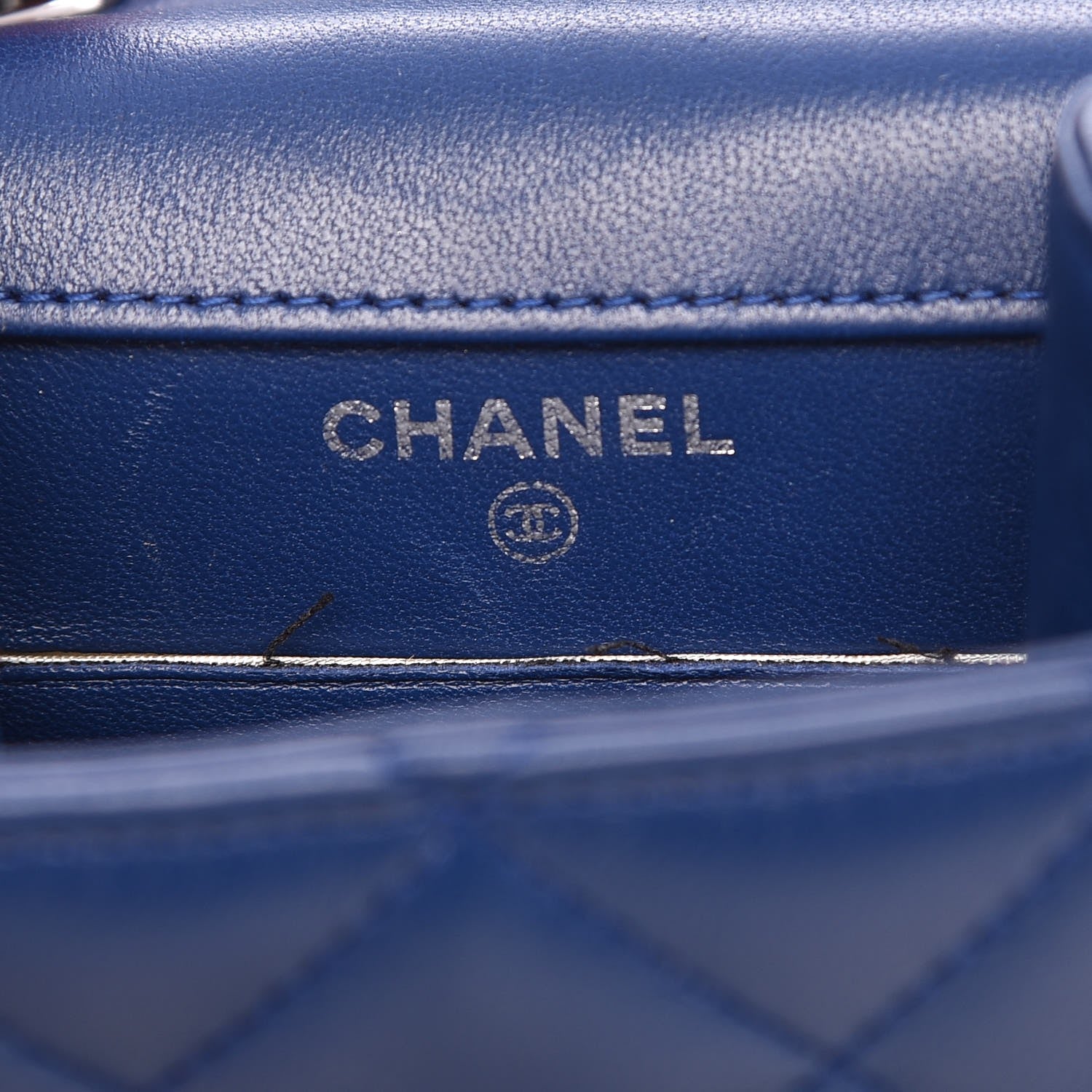 Chanel Lambskin Quilted CC Phone Holder Blue 8 of 10