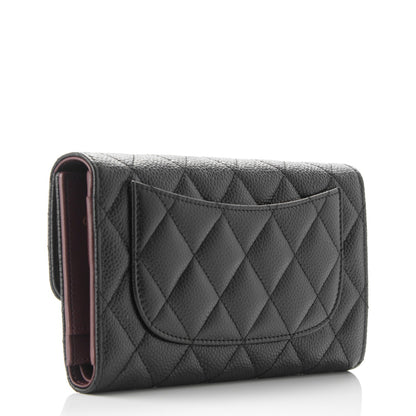 Chanel Caviar Quilted Large Flap Wallet Black 3 of 7