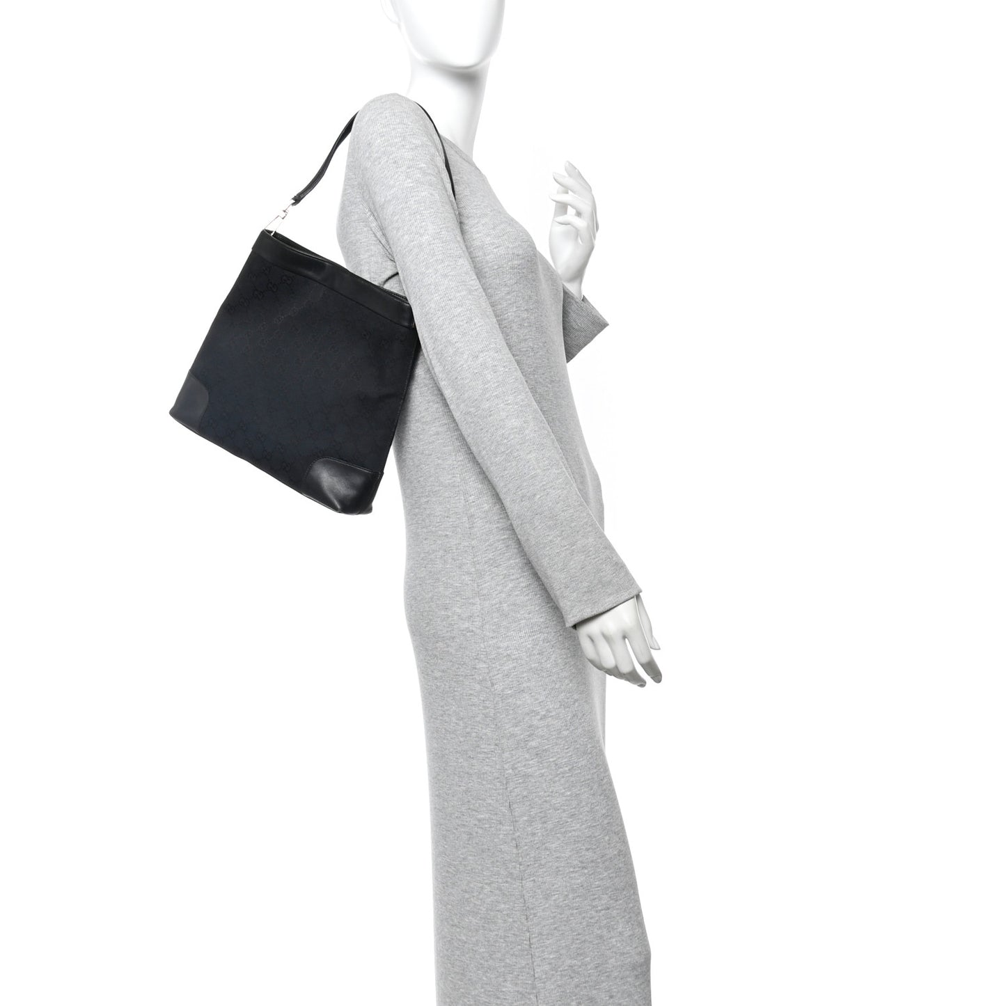GG Monogram Shoulder Bag Black