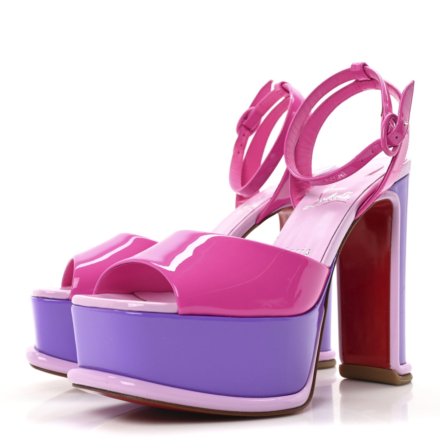 Patent Amali Alta 130 Platform Sandals 38 Version Multicolor