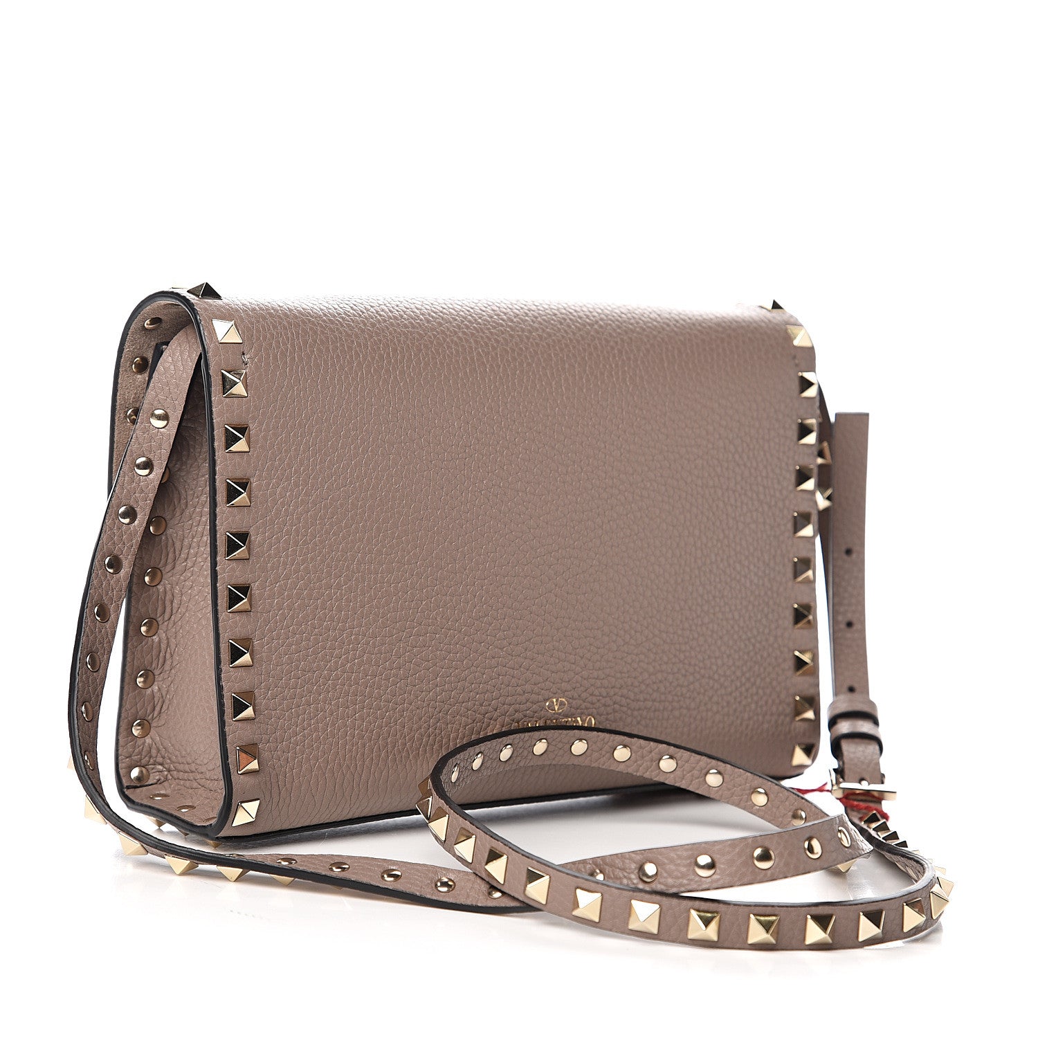 Valentino Garavani Pebbled Calfskin Medium Rockstud Flip Lock Crossbody Bag Clay 2 of 8