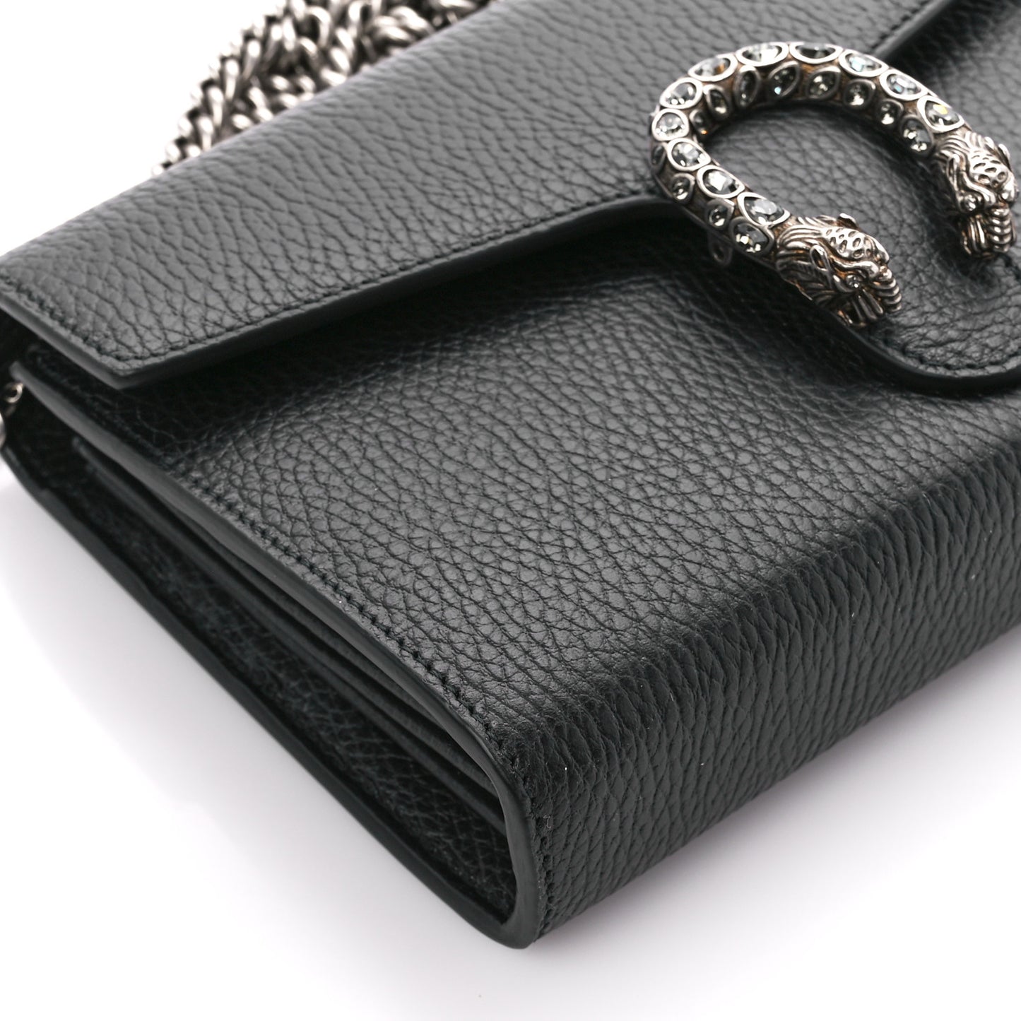 Calfskin Mini Dionysus Chain Wallet Black