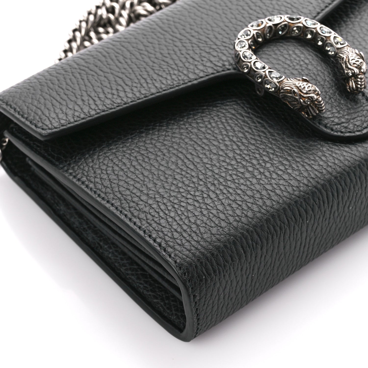 Gucci Calfskin Mini Dionysus Chain Wallet Black 10 of 12