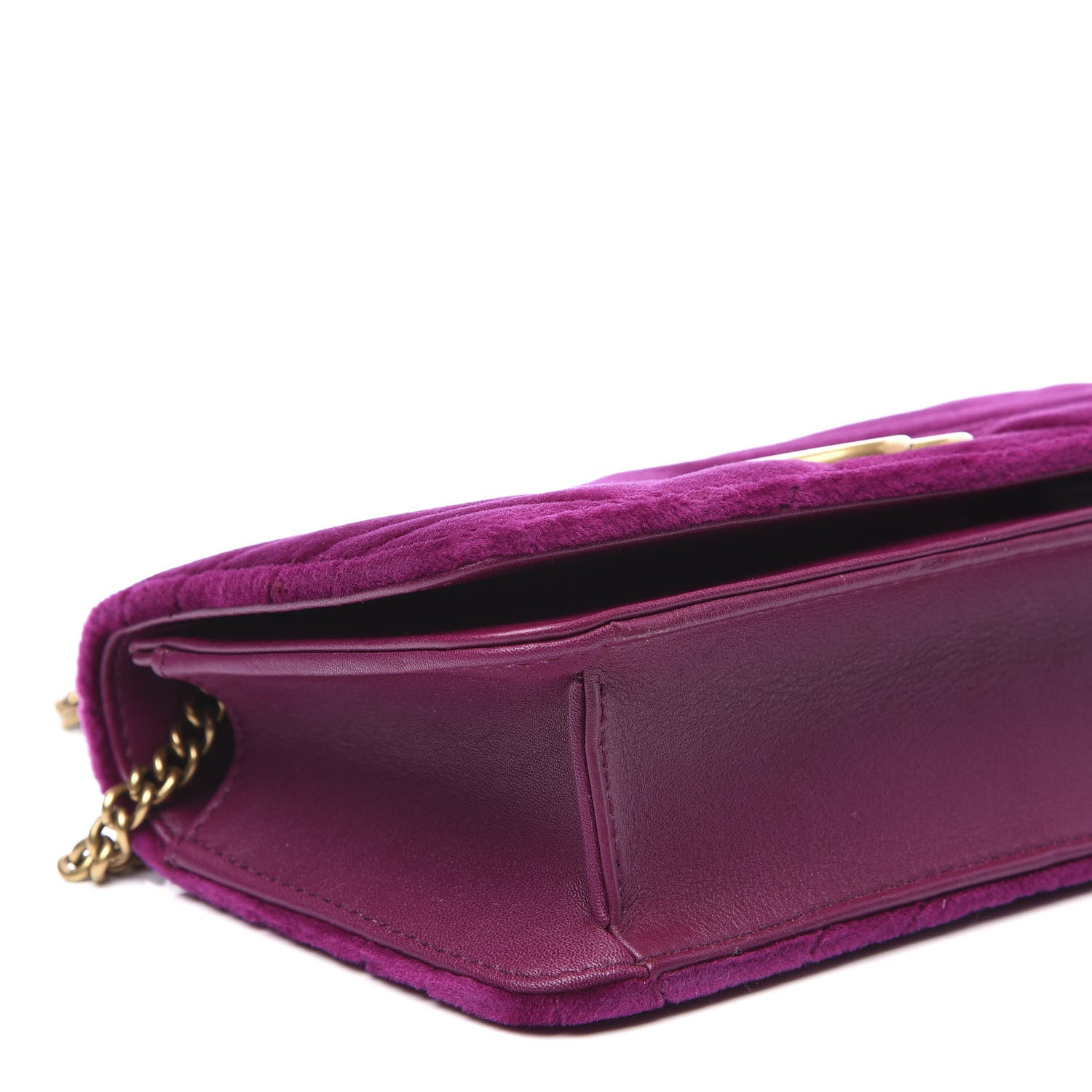 Gucci Velvet Matelasse GG Marmont Mini Bag Fuchsia Violet Cyclamen 6 of 10