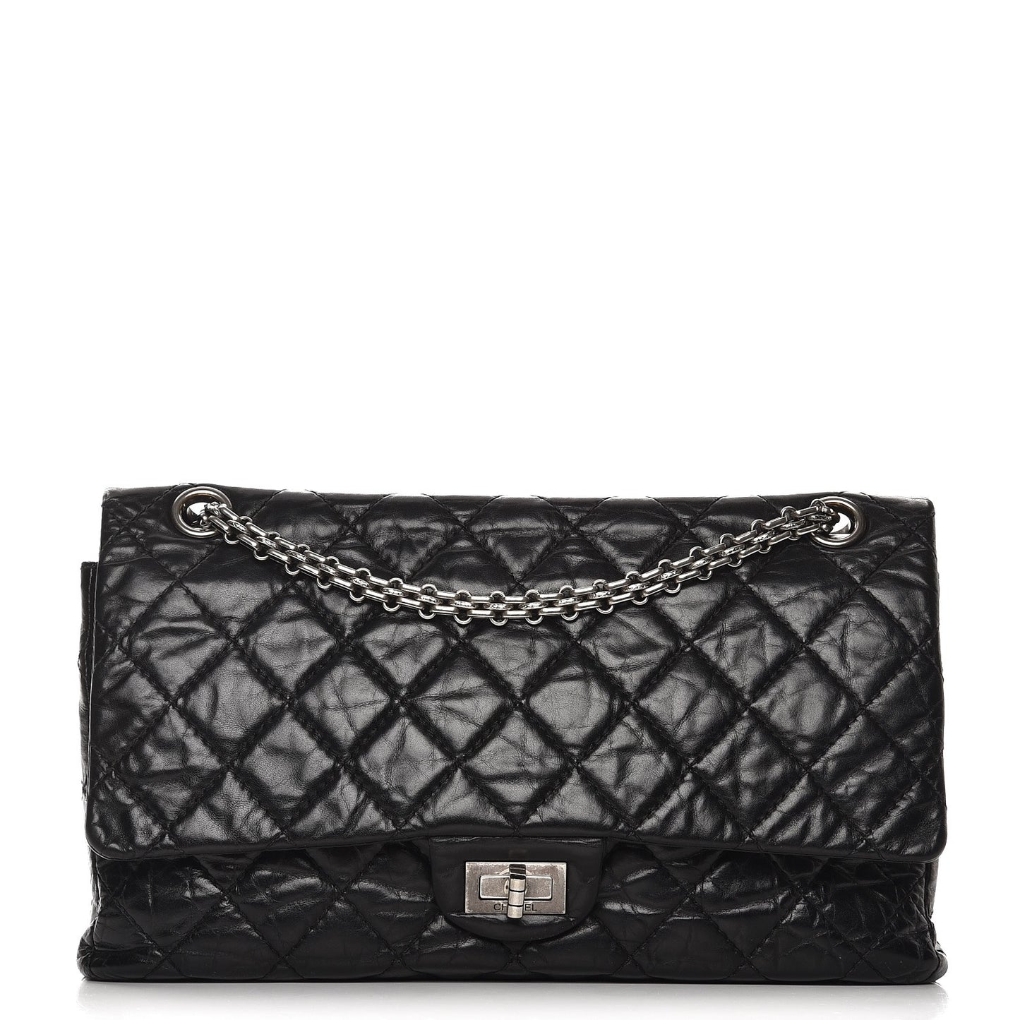 Aged Calfskin Quilted 2.55 Reissue 226 Flap Black