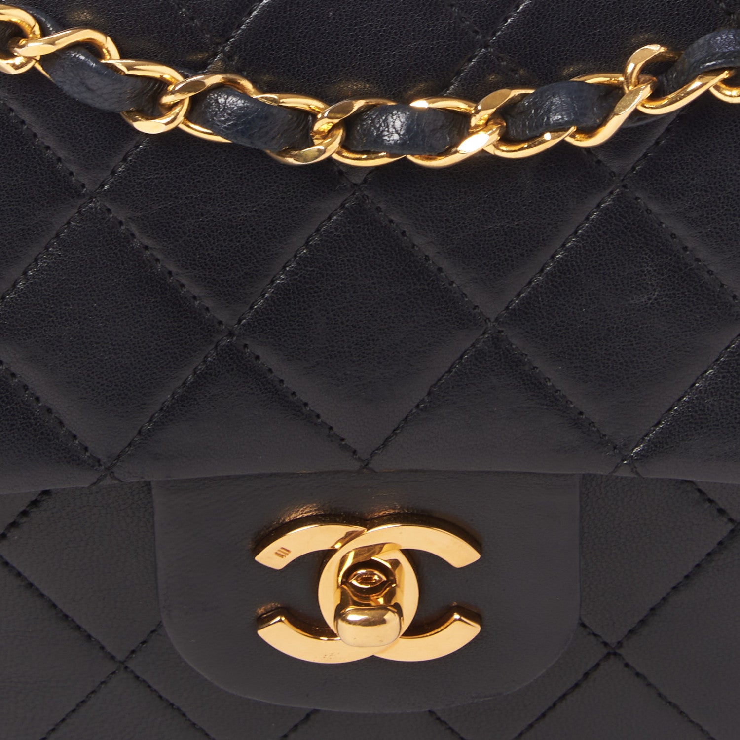 Chanel Lambskin Quilted Medium Double Flap Black 7 of 9