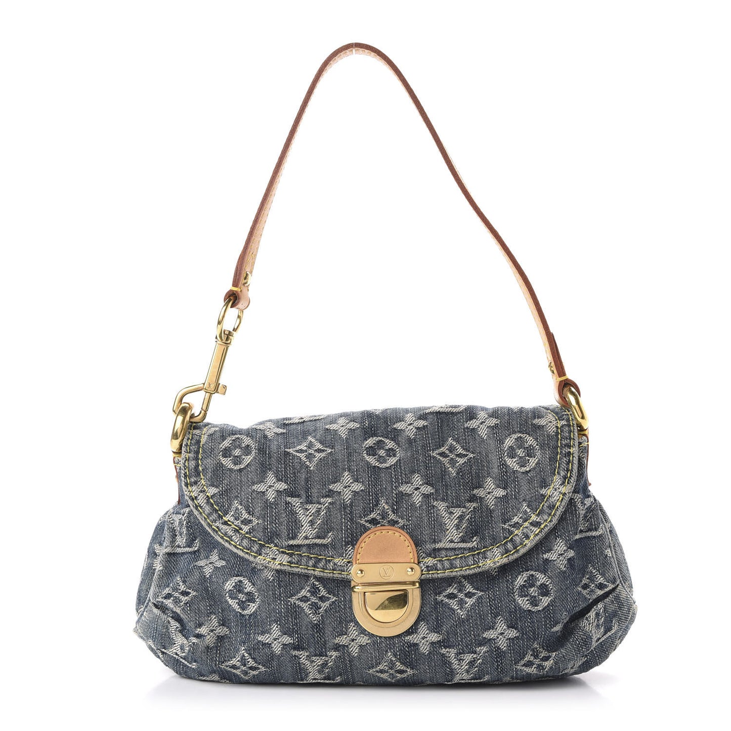 Monogram Denim Mini Pleaty Blue