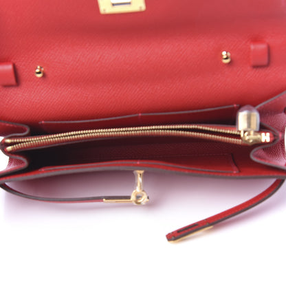 Hermes Epsom Kelly Wallet To Go Rouge Casaque 5 of 10