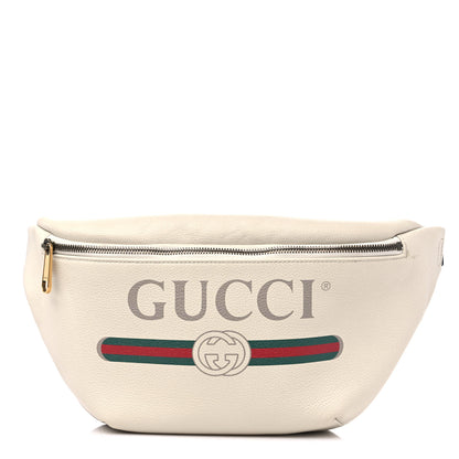 Gucci Grained Calfskin Logo Belt Bag White 1 of 11