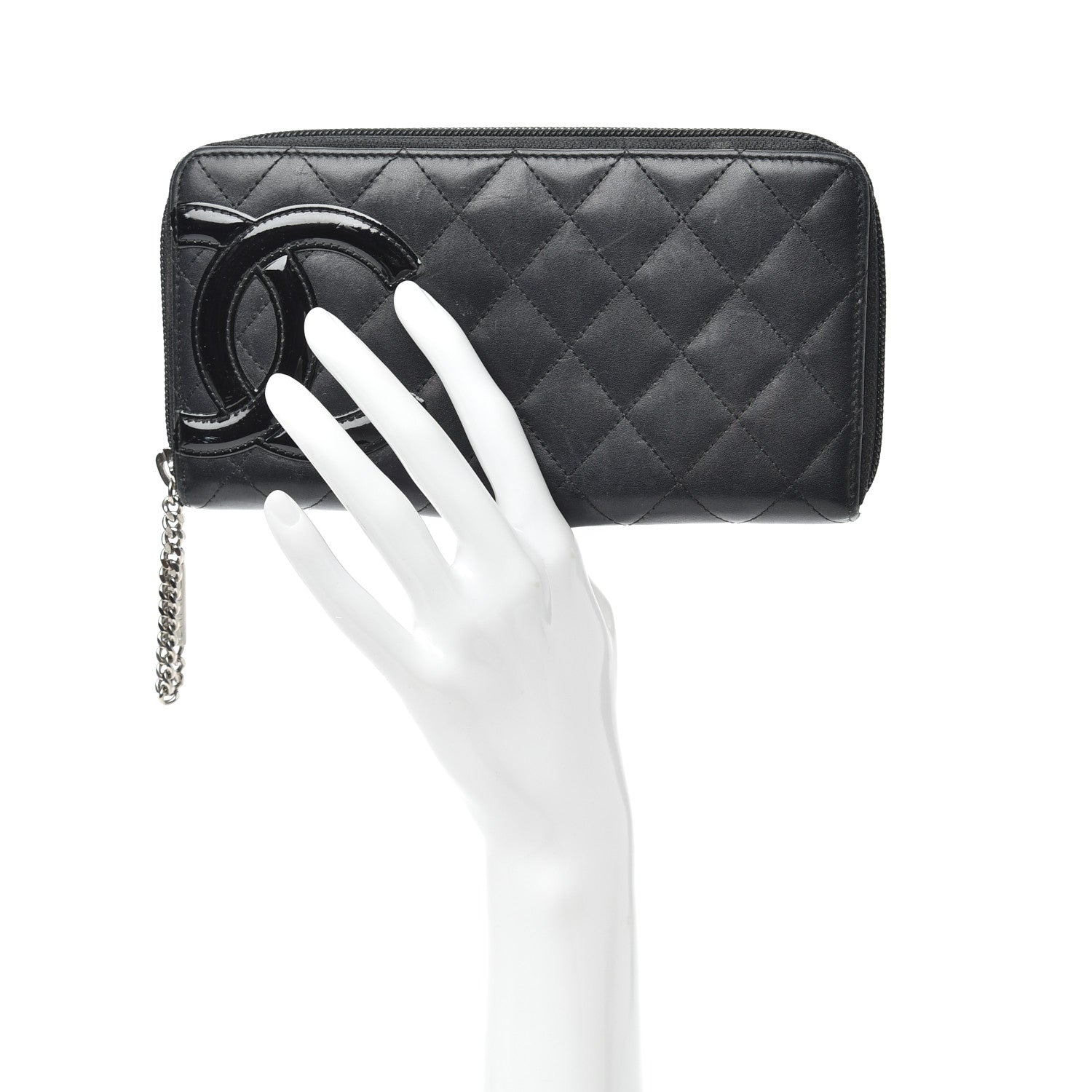 Chanel Calfskin Quilted Cambon Large Gusset Zip Around Wallet Black 2 of 7