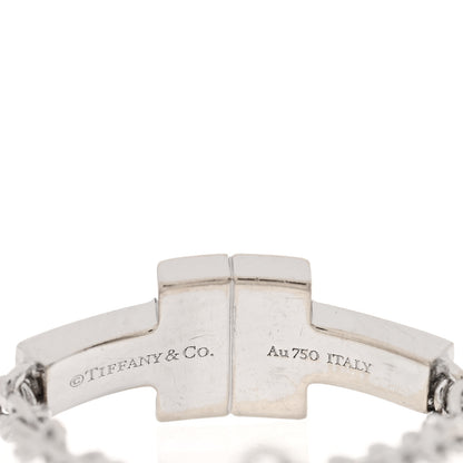 Tiffany 18K White Gold Diamond T Chain Ring 49 5 4 of 4
