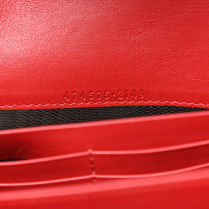 Gucci Calfskin Matelasse GG Marmont Chain Wallet Hibiscus Red 7 of 10
