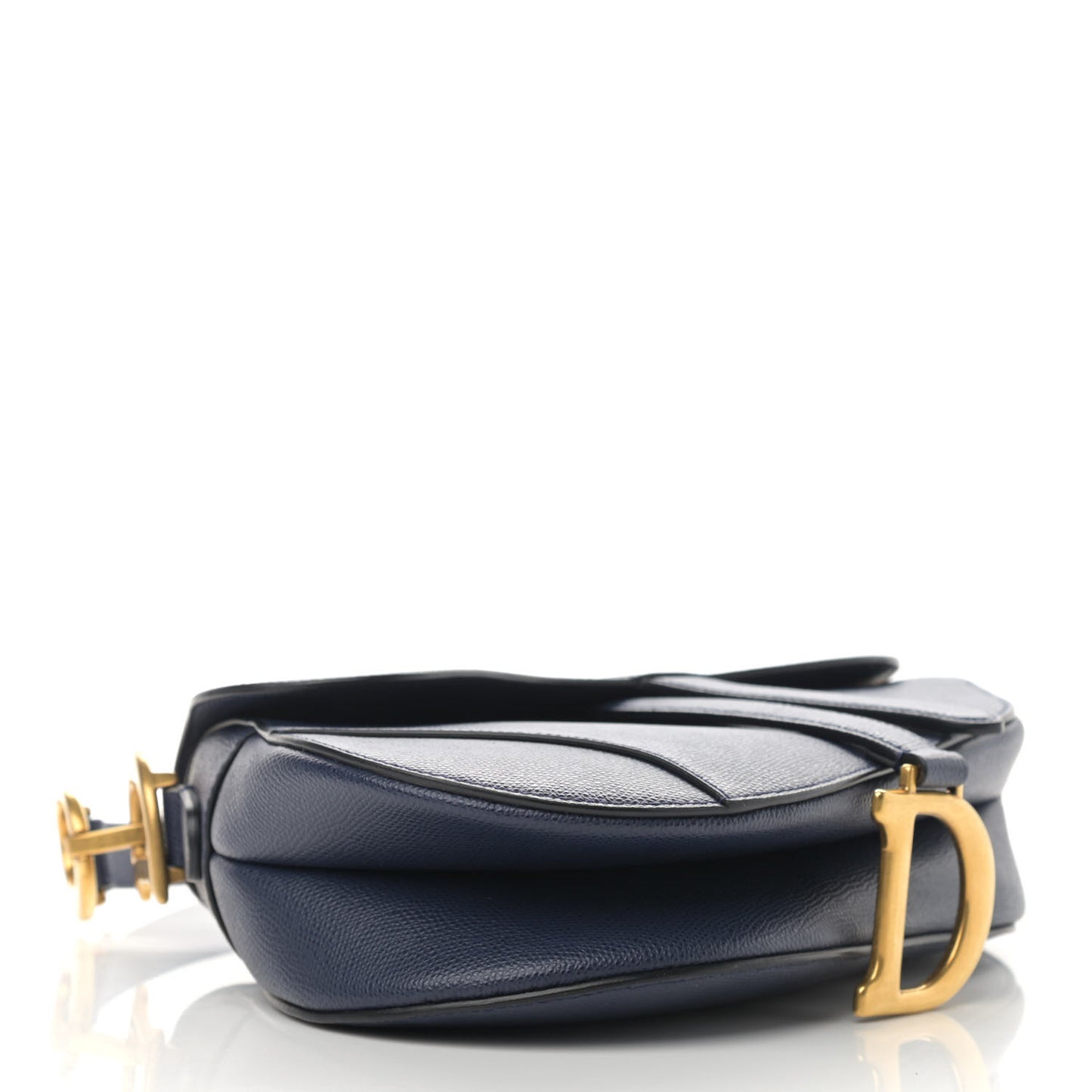 Grained Calfskin Saddle Bag Navy