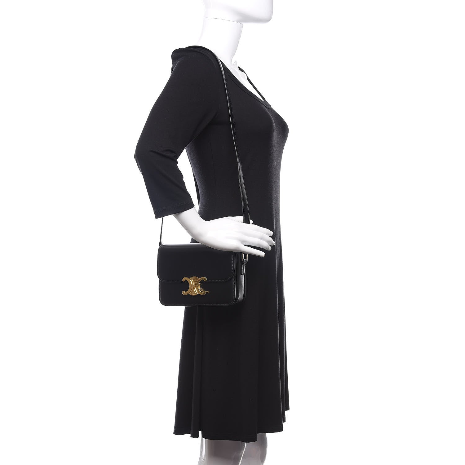 Celine Shiny Calfskin Nano Triomphe Black 2 of 13