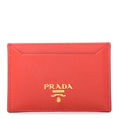 Prada Vitello Move Metal Card Case Lacca 1 of 7