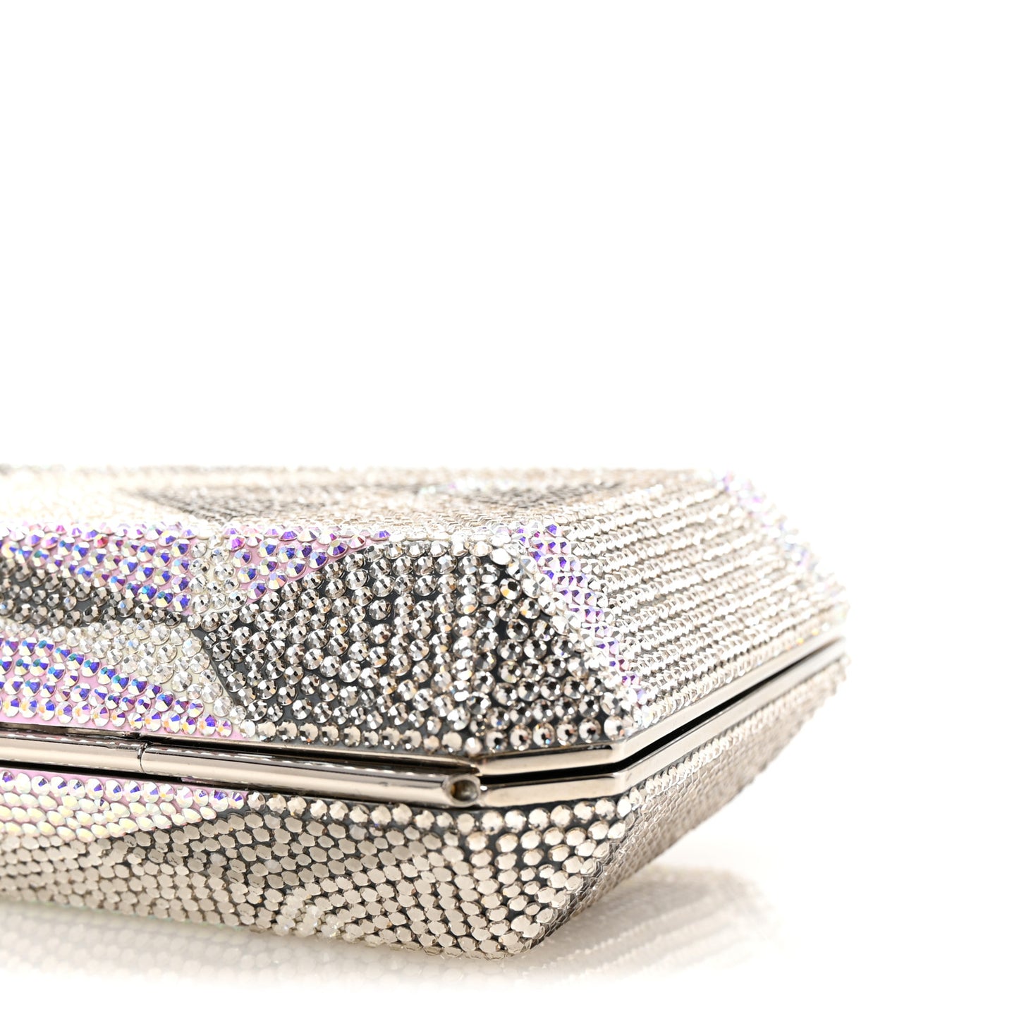 Swarovski Crystal Slim Clutch Silver Multicolor