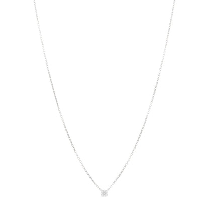 Cartier 18K White Gold Diamond .19ct 1895 Solitaire Pendant Necklace 1 of 5