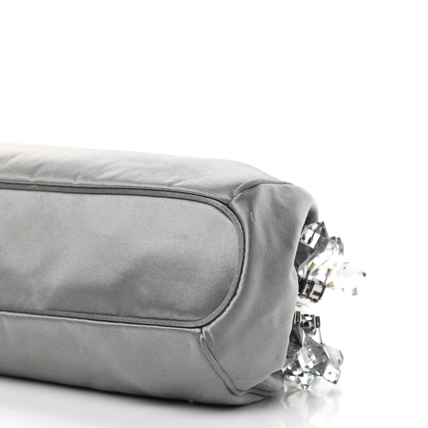Prada Satin Crystal Clutch Grafite 10 of 13