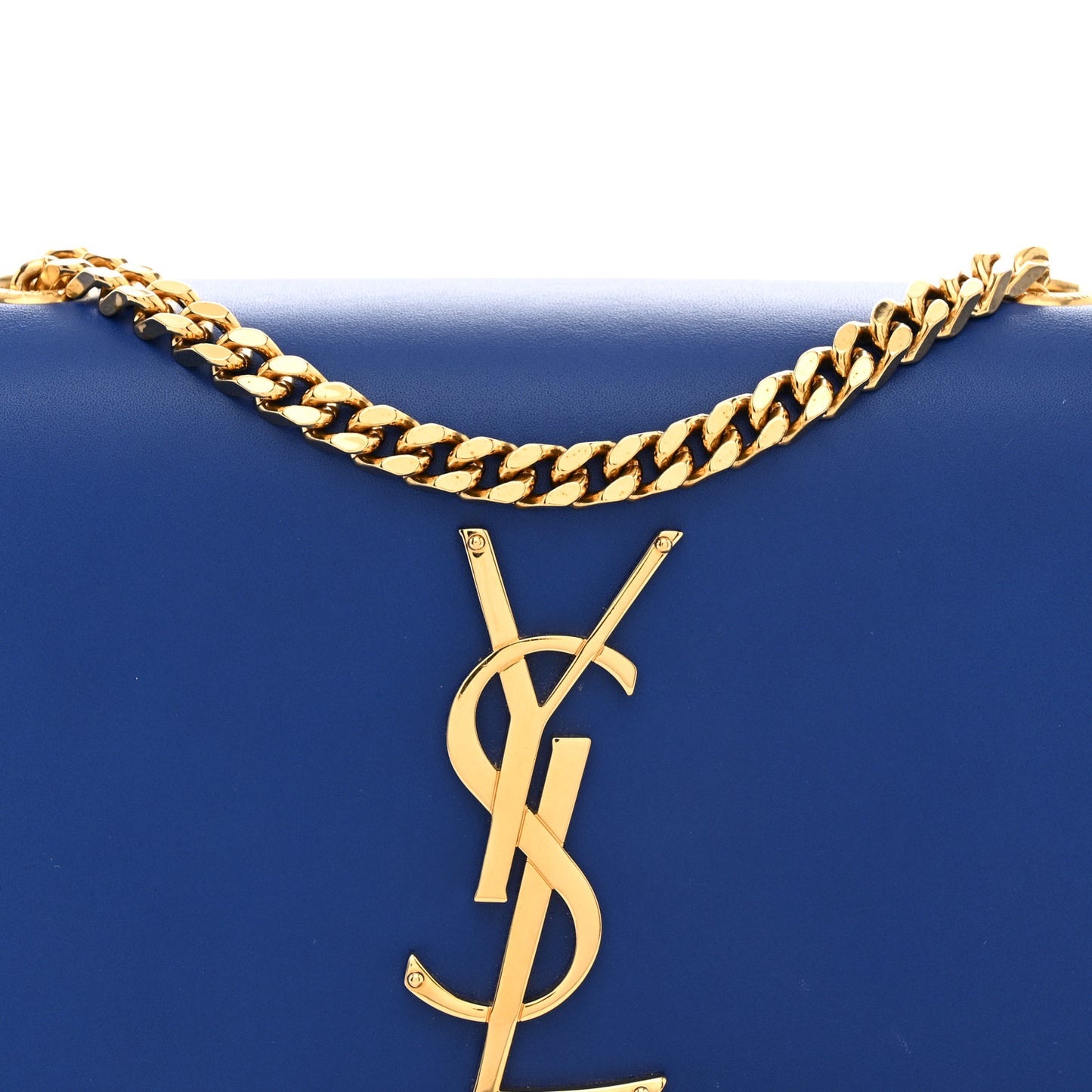 Calfskin Small Classic Monogram Kate Tassel Satchel Royal Blue