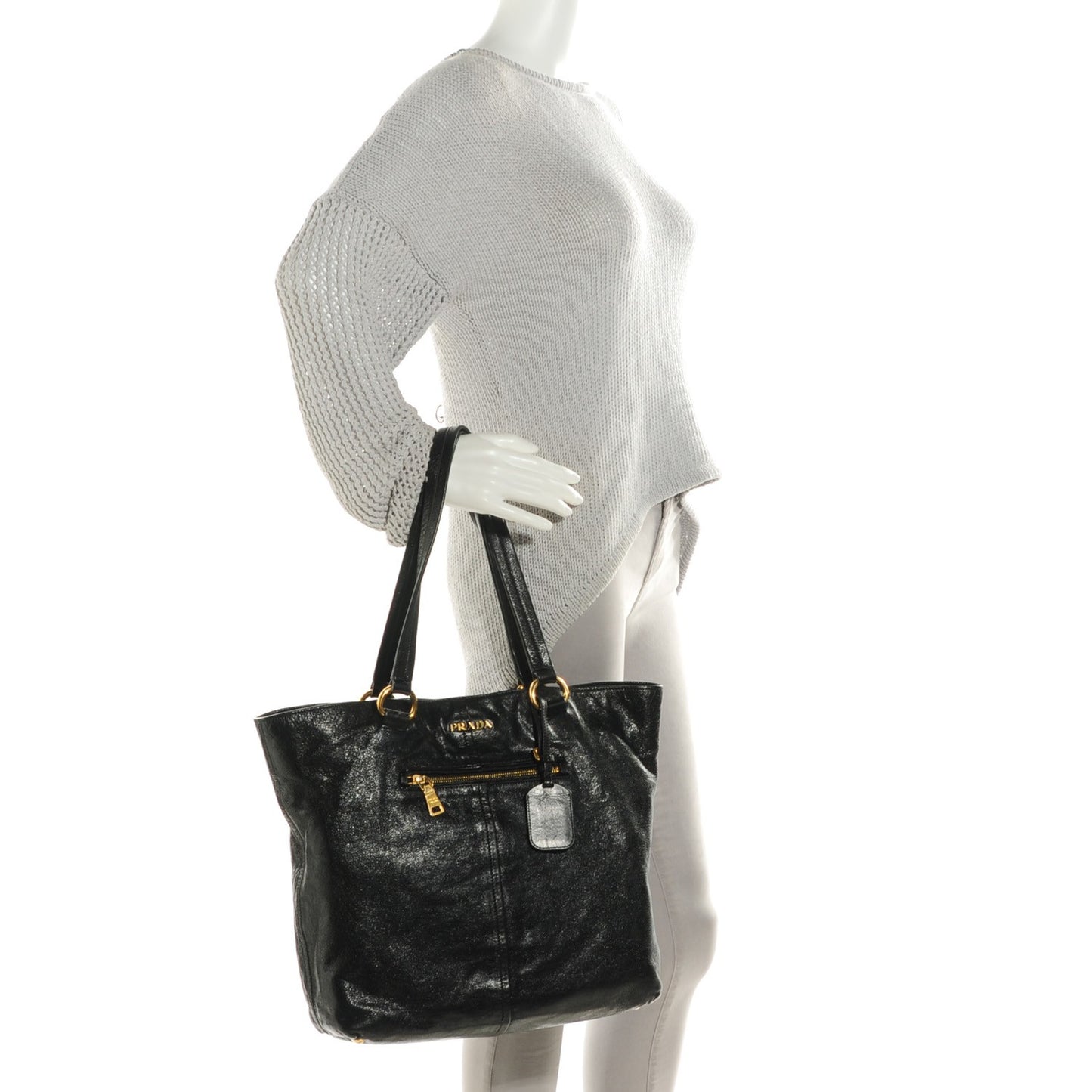 Washed Buffalo Tote Nero Black
