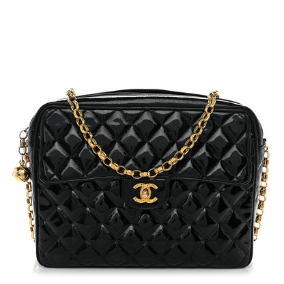 Chanel Patent Quilted CC Camera Case Black 1 of 14