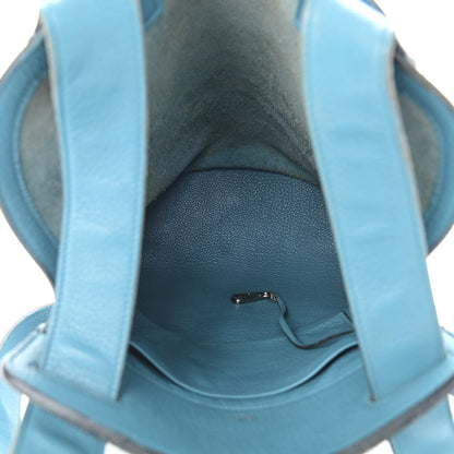 Hermes Taurillon Clemence Sherpa Backpack Blue Jean 5 of 16