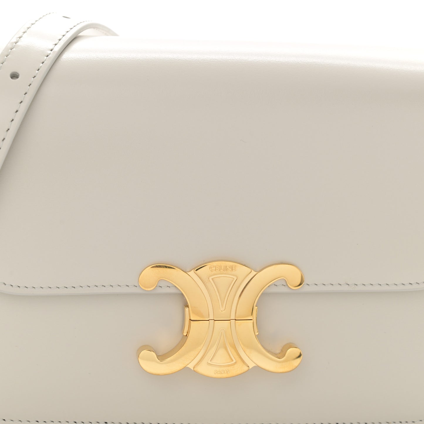 Shiny Calfskin Teen Triomphe Chalk