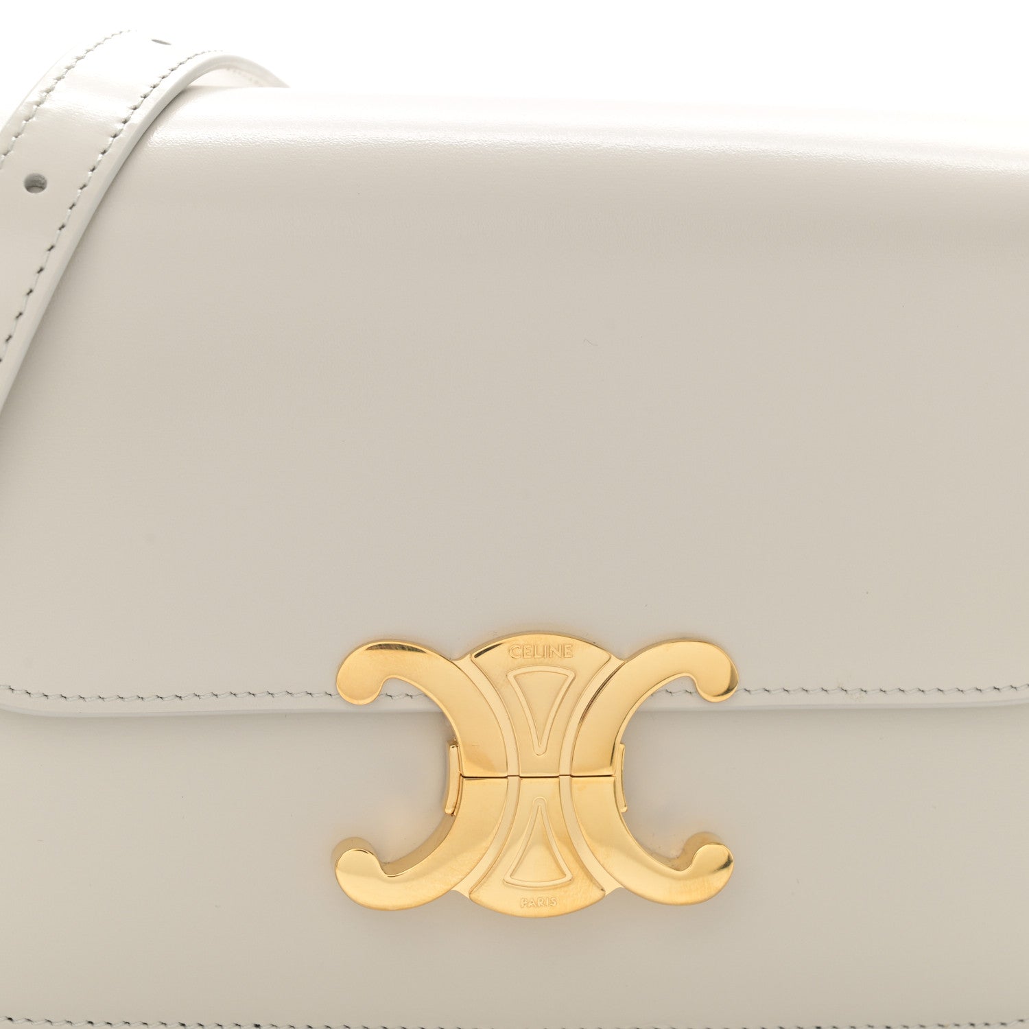 Celine Shiny Calfskin Teen Triomphe Chalk 8 of 12